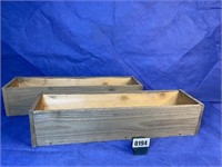 Wood Planter Box Pair, 25x6.5x5.25"