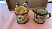 Vintage Hand Painted Tilso Japan  Sugar & Creamer