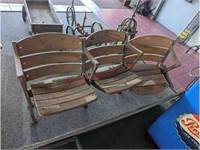 3 Wood / Cast Steel Flip Down Seats