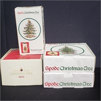Group of Spode Christmas tree dishes, thermal