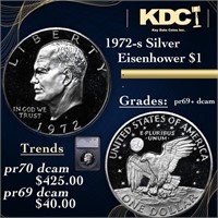 Proof 1972-s Silver Eisenhower Dollar $1 Graded pr