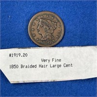 1850 Braided Hair Large Cent