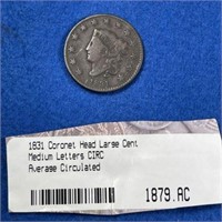 1831 Coronet Head Large Cent