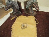 Horsehead Bookends Leather Pouch