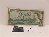 1954 CANADA 1 DOLLAR NOTE BOUEY RASMINSKI