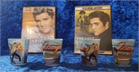 Elvis Presley shot glasses / dvds