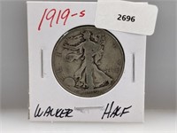 1919-S 90% Silver Walker Half $1 Dollar