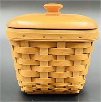 Longaberger Small Woven Basket W Lid & Lined