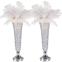Crystal Trumpet Floral Vase -2 Pcs Centerpieces