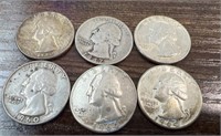 6 Silver Quarters