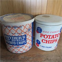 Vintage Snyder of Berlin Chip Cans