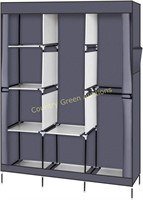 71' Portable Closet Rack with Shelves, Black