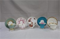 5 English cups and saucers including