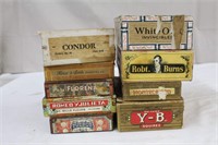Assortment of 9 cigar boxes