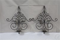 Pair of Metal scroll 3 candle holder 18 X 20"H
