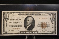 1929 $10 San Francisco Bank Note