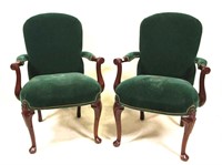 PAIR OF HANCOCK & MOORE QUEEN ANNE STYLE CHAIRS