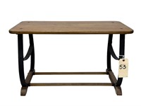 Wrought Iron & Wood Top Table
