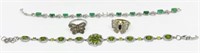 Lot: Sterling, Diamond, Peridot, Emerald Jewelry.