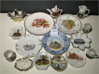 16 VTG Souvenir Pieces - Vases, Plates,