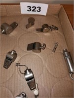 LOT SILVER COLORED WHISTLES