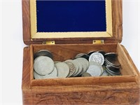 box of foreign coins