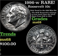 1996-w Roosevelt Dime RARE! 10c Grades GEM+++ Unc