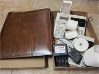 Scrap Book, 2 Adding Machines, & Battery Charger