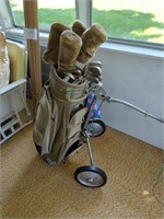 Golf clubs, bag, balls and more