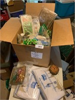 Box of Christmas Crafting Supplies & Other