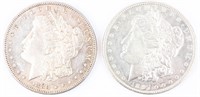 Coin 2 Morgan Silver Dollars 1897, 1883 DMPL AU