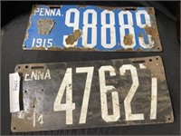 (2) PA License Plates