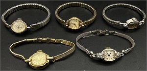 5 Vintage Ladies Wrist Watches