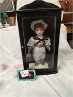 Sailor ceramic Doll in Case