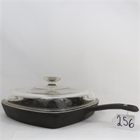 UNMARKED SQUARE SKILLET W/ GLASS LID