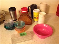 plastic dishes, & cups