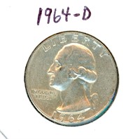 1964-D Washington Silver Quarter