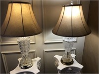 2 Crystal Table lamps 27" h