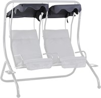 Outsunny 2-Seater Swing Canopy, Dark Gray