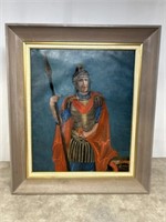 Framed Roman solider painting, dimensions are 25