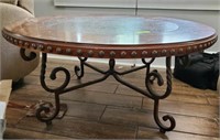 IRON AND WOOD COFFEE TABLE