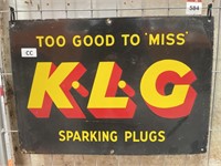 Original KLG Sparking Plugs Sign. Some Touch Ups