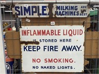 2 x Enamel Signs Inc. Simplex Milking Machines &