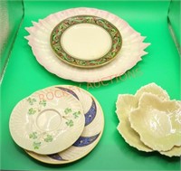Antique Belleek china 3rd mark misc plates