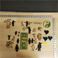 Lot of Wood Crafted Pieces and Figures