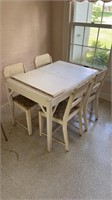 Antique wooden table and 4 chairs