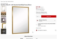 B1746  Hamilton Hills 24 x 36 Gold Frame Mirror