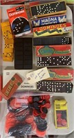 Old wooden & marbelized dominoes checkers boxes
