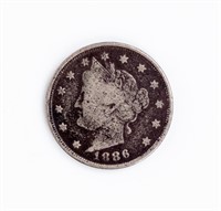 Coin 1886 Liberty V Nickel in Fine  Rare!