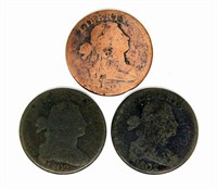 (3) 1802 DRAPED BUST LARGE CENTS